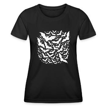 Wilde fliegende Fledermäuse als Nacht Schwarm - Frauen Funktions-T-Shirt - Schwarz - Vorne - AI Model Female 172 light (172cm)