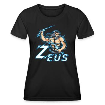 Zeus Griechische Mythologie Grafik - Frauen Funktions-T-Shirt - Schwarz - Vorne - AI Model Female 172 light (172cm)