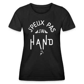 J Peux Pas J ai Handball - T-shirt sport Femme - noir - Devant - AI Model Female 172 light (172cm)
