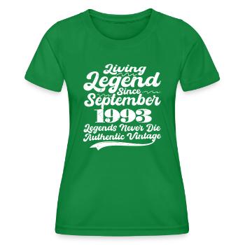 Il était une fois une légende. Septembre 1993 Naissance - T-shirt sport Femme - vert - Devant - AI Model Female 172 dark (172cm)