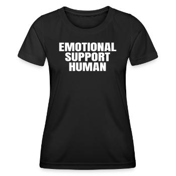 Emotional Support Human - Frauen Funktions-T-Shirt - Schwarz - Vorne - AI Model Female 172 light (172cm)