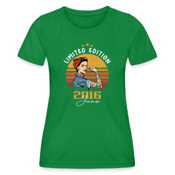 Millésime 2016 - Né en Juin 2016 - T-shirt sport Femme - vert - Devant - AI Model Female 172 dark (172cm)