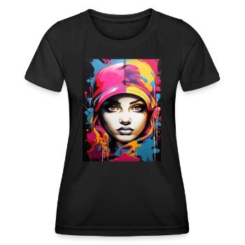Graffiti style2 - Women's Functional T-Shirt - black - Front - AI Model Female 172 light (172cm)