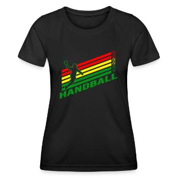 Handball Handballfan Sprungwurf Handballer - Frauen Funktions-T-Shirt - Schwarz - Vorne - AI Model Female 172 light (172cm)