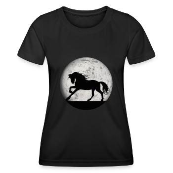 Pferde und Reiten. Reitmode für Pferdefreunde - Frauen Funktions-T-Shirt - Schwarz - Vorne - AI Model Female 172 light (172cm)