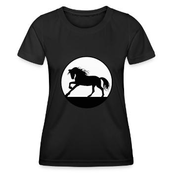 Pferde und Reiten. Reitmode für Pferdefreunde - Frauen Funktions-T-Shirt - Schwarz - Vorne - AI Model Female 172 light (172cm)