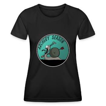 Archery Archer Shirt Cartoon funny - Women's Functional T-Shirt - black - Front - AI Model Female 172 light (172cm)