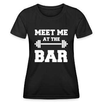 MEET ME AT THE BAR für Fitness-Geeks - Frauen Funktions-T-Shirt - Schwarz - Vorne - AI Model Female 172 light (172cm)