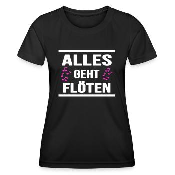 flöte musik klarinette "alles geht flöten" - Frauen Funktions-T-Shirt - Schwarz - Vorne - AI Model Female 172 light (172cm)