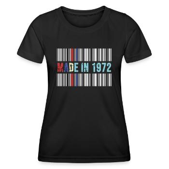 1972 geburtstag 50 jahre 50.jubiläum retro barcode - Frauen Funktions-T-Shirt - Schwarz - Vorne - AI Model Female 172 light (172cm)