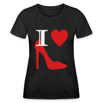 I love shoes - Frauen Funktions-T-Shirt - Schwarz - Vorne - AI Model Female 172 light (172cm)