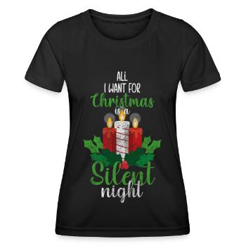 Winter Christmas Tree Reindeer - Women's Functional T-Shirt - black - Front - AI Model Female 172 light (172cm)