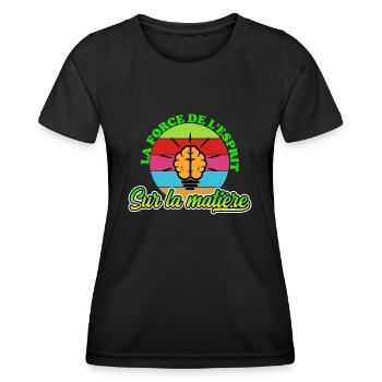 Die Stärke der es.pris in dieser Angelegenheit -NeedyMindSet - Frauen Funktions-T-Shirt - Schwarz - Vorne - AI Model Female 172 light (172cm)