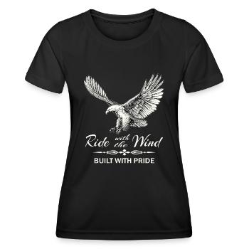 Ride the Wind Eagle - Frauen Funktions-T-Shirt - Schwarz - Vorne - AI Model Female 172 light (172cm)