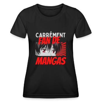 fan de mangas - T-shirt sport Femme - noir - Devant - AI Model Female 172 light (172cm)