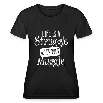 life is a struggle funny wizard quote - Women's Functional T-Shirt - black - Front - AI Model Female 172 light (172cm)