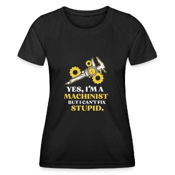 Maschinist Maschine Handwerk Maschienenführer - Frauen Funktions-T-Shirt - Schwarz - Vorne - AI Model Female 172 light (172cm)