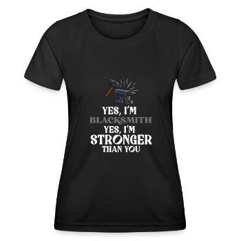 Schmied Handwerk Goldschmied Hammer Schmiedekunst - Frauen Funktions-T-Shirt - Schwarz - Vorne - AI Model Female 172 light (172cm)