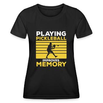 Pickleball Schläger Sportart Pickleball Spieler - Frauen Funktions-T-Shirt - Schwarz - Vorne - AI Model Female 172 light (172cm)