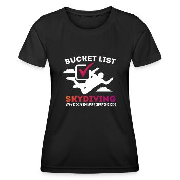 Bucket List Fallschirmspringen Base Jumping - Frauen Funktions-T-Shirt - Schwarz - Vorne - AI Model Female 172 light (172cm)