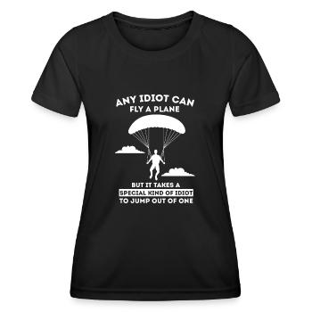 Fallschirmspringen Base Jumping Extremsport - Frauen Funktions-T-Shirt - Schwarz - Vorne - AI Model Female 172 light (172cm)