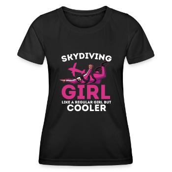 Fallschirmspringen Skydiving Girl Base Jumping - Frauen Funktions-T-Shirt - Schwarz - Vorne - AI Model Female 172 light (172cm)