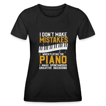 Piano Klavier Pianist Klavierspieler Keyboard - Frauen Funktions-T-Shirt - Schwarz - Vorne - AI Model Female 172 light (172cm)