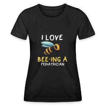 Kinderarzt Biene Krankenhaus Medizin Arzthelferin - Frauen Funktions-T-Shirt - Schwarz - Vorne - AI Model Female 172 light (172cm)