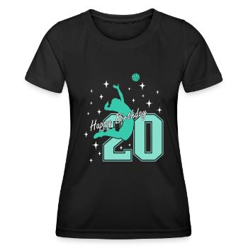 20. Geburtstag Volleyball Volleyballspielerin - Frauen Funktions-T-Shirt - Schwarz - Vorne - AI Model Female 172 light (172cm)