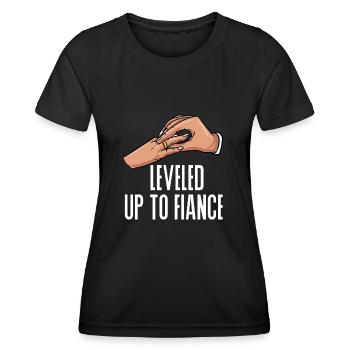Leveled Up Hochzeit Braut Bräutigam Ehe Heiraten - Frauen Funktions-T-Shirt - Schwarz - Vorne - AI Model Female 172 light (172cm)
