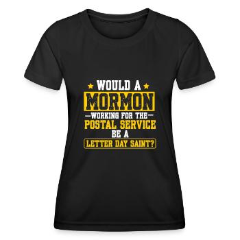 Mormonen Jesus Christen Gott Religion Kreuz Glaube - Frauen Funktions-T-Shirt - Schwarz - Vorne - AI Model Female 172 light (172cm)