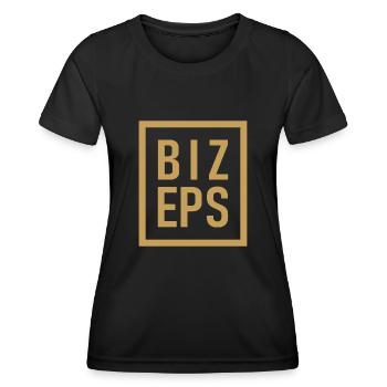 Bizeps - Muskel - Bodybuilding - Bodybuilder - Gym - Frauen Funktions-T-Shirt - Schwarz - Vorne - AI Model Female 172 light (172cm)