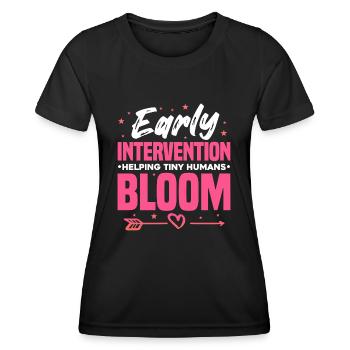 Une intervention précoce permet aux petits humains de s’épanouir - - T-shirt sport Femme - noir - Devant - AI Model Female 172 light (172cm)
