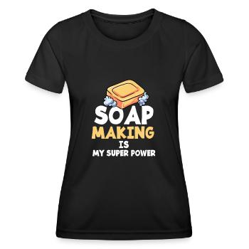 Seife Soap Hygiene Waschen Seifenherstellung - Frauen Funktions-T-Shirt - Schwarz - Vorne - AI Model Female 172 light (172cm)