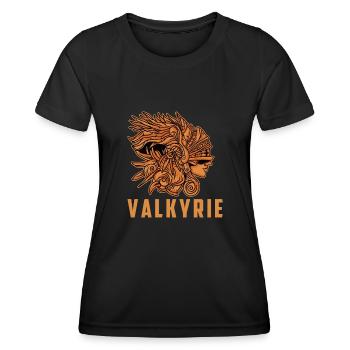 Walküre Wikinger Valkyrie Kriegerin - Frauen Funktions-T-Shirt - Schwarz - Vorne - AI Model Female 172 light (172cm)