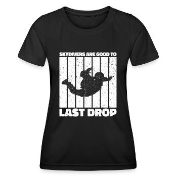 Citation drôle de parachutiste : cadeau parfait ! - T-shirt sport Femme - noir - Devant - AI Model Female 172 light (172cm)