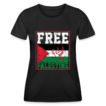 Free Palestine - Frauen Funktions-T-Shirt - Schwarz - Vorne - AI Model Female 172 light (172cm)