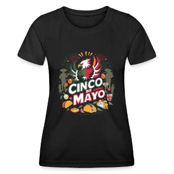 Cinco de Mayo Eagle Mutig und lebendig - Frauen Funktions-T-Shirt - Schwarz - Vorne - AI Model Female 172 light (172cm)