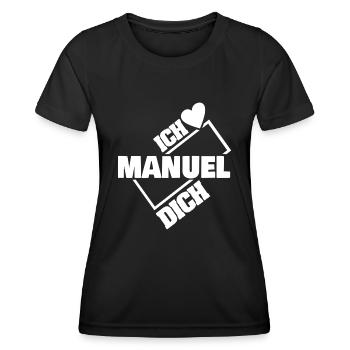 Manuel en couple - T-shirt sport Femme - noir - Devant - AI Model Female 172 light (172cm)