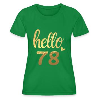 Hello 78 doré - T-shirt sport Femme - vert - Devant - AI Model Female 172 dark (172cm)