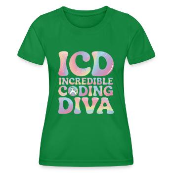 Des femmes fortes dans le domaine de l’informatique - T-shirt sport Femme - vert - Devant - AI Model Female 172 dark (172cm)