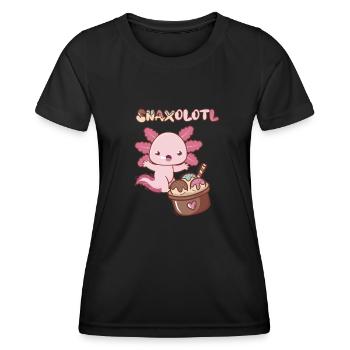 Snaxolotl sucht Eiscreme - Frauen Funktions-T-Shirt - Schwarz - Vorne - AI Model Female 172 light (172cm)