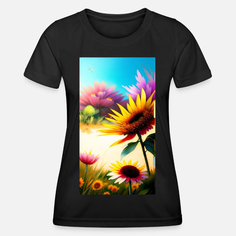 Floral 3 - Women's Functional T-Shirt - black