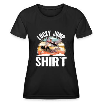 Skydiving Parachuting Parachute - Women's Functional T-Shirt - black - Front - AI Model Female 172 light (172cm)