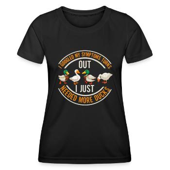 duck owner duck mother duck lover duck duck - Women's Functional T-Shirt - black - Front - AI Model Female 172 light (172cm)