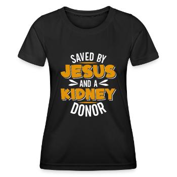 Conception de donneur d’organes transplantés hépatiques - T-shirt sport Femme - noir - Devant - AI Model Female 172 light (172cm)