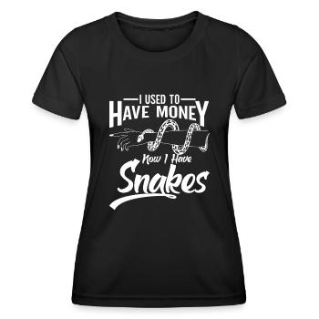 Schlangenbesitzer Schlangenliebhaber Schlangen - Frauen Funktions-T-Shirt - Schwarz - Vorne - AI Model Female 172 light (172cm)