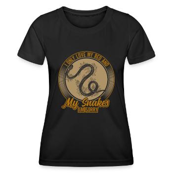 Schlangenbesitzer Schlangenliebhaber Schlangen - Frauen Funktions-T-Shirt - Schwarz - Vorne - AI Model Female 172 light (172cm)