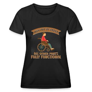 Rollstuhl Beinamputation Bewusstsein Amputation - Frauen Funktions-T-Shirt - Schwarz - Vorne - AI Model Female 172 light (172cm)