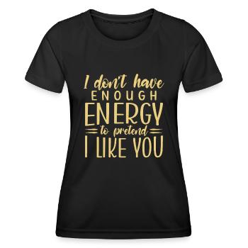 Introvertiert Schüchtern Antisozial - Frauen Funktions-T-Shirt - Schwarz - Vorne - AI Model Female 172 light (172cm)
